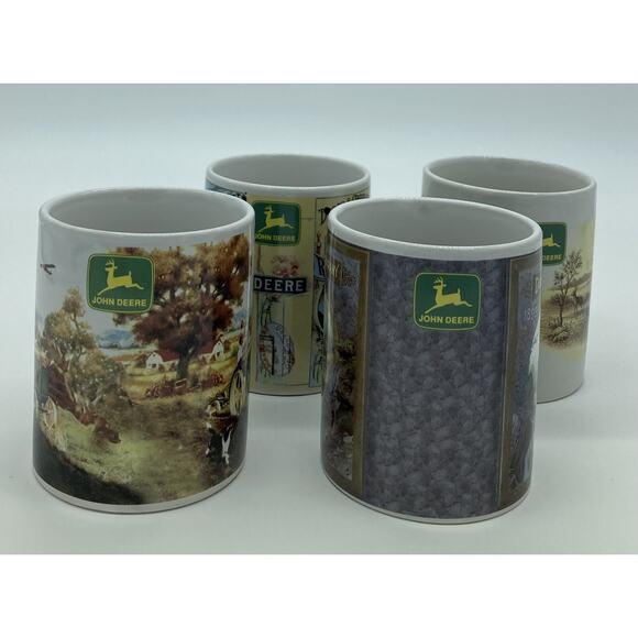 Vtg Everyday Gibson John Deere Nostalgic 11 Oz. Coffee Cup Mug Set of 4 NWOB - Picture 2 of 9